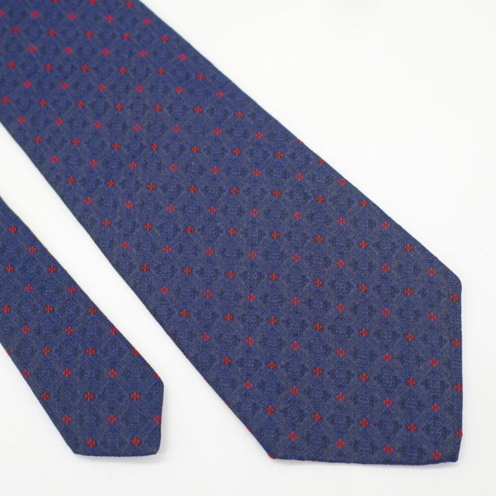 Polo Ralph Lauren Geometric Blue Red Woven‎ Silk Tie
